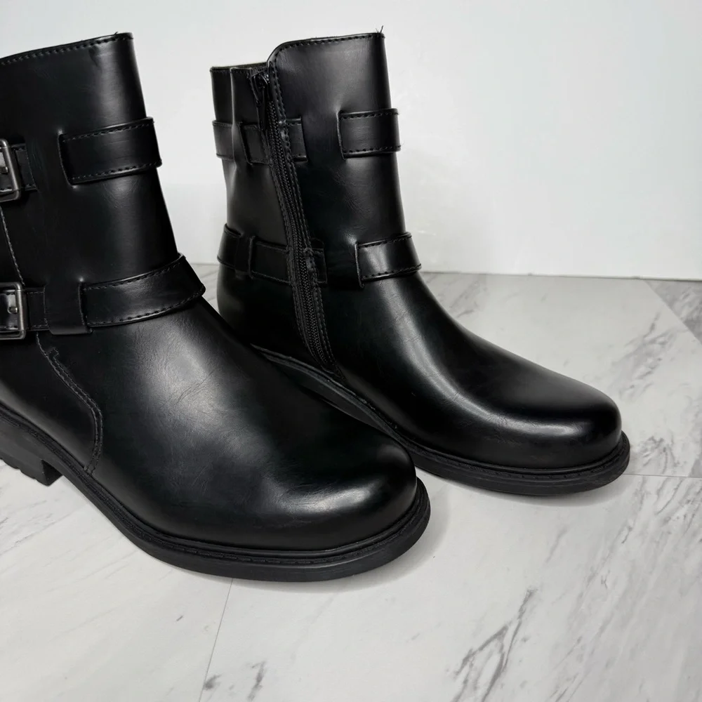BOC Black Buckle Moto Boot 8M
